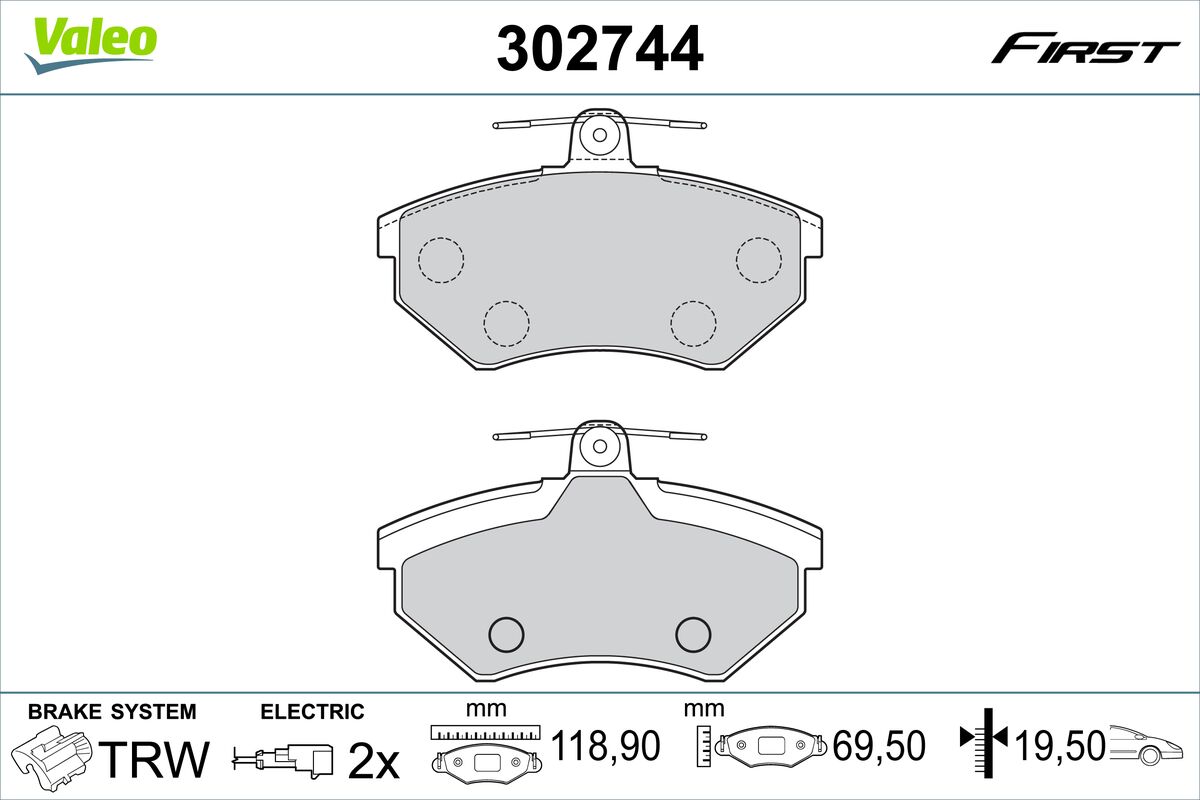 VALEO Fékbetét, mind 302744_VALEO